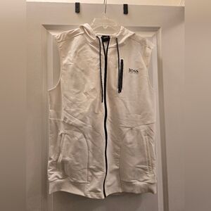 Hugo BOSS White Sleeveless Hoodie